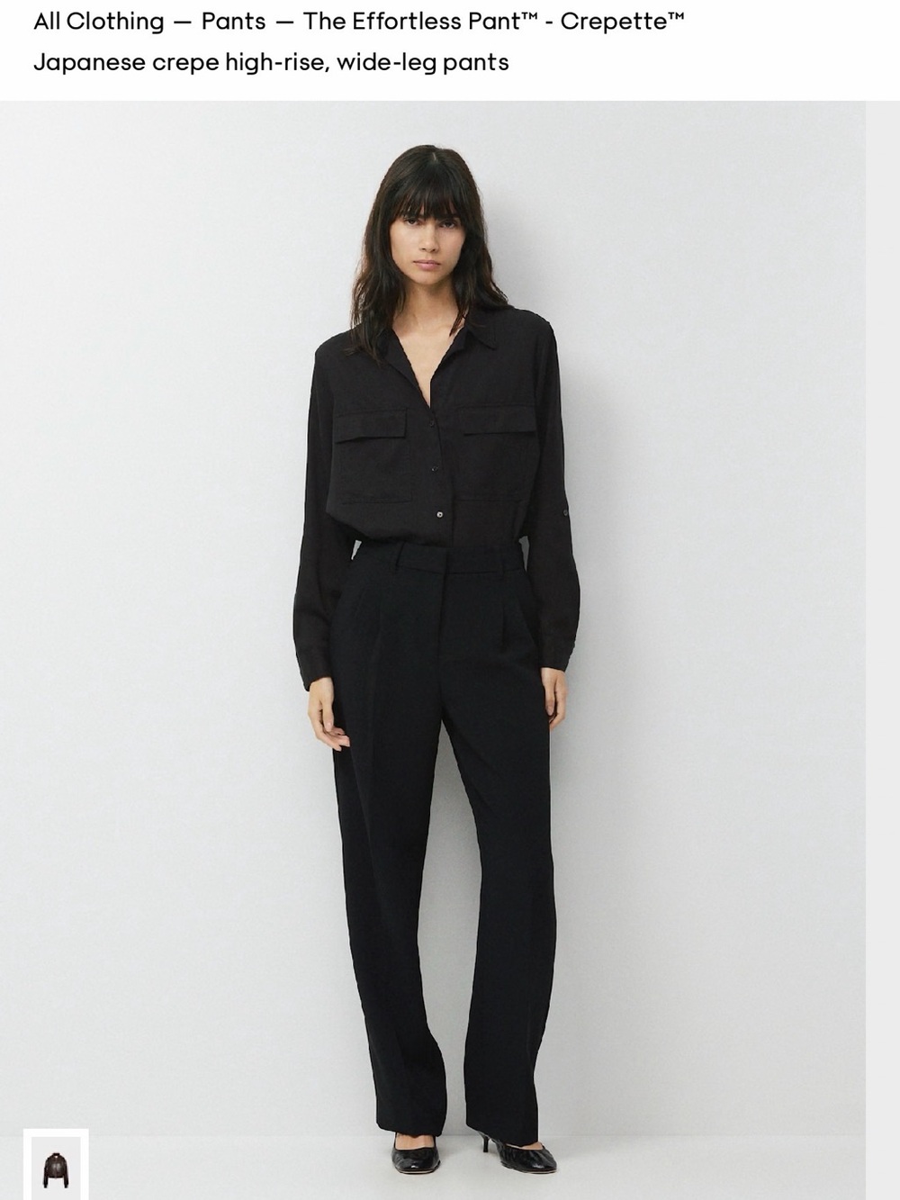 Aritzia The Effortless Pant™ - High-Rise Wide-Leg Pants in Black